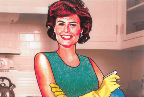 Image d'une femme style année 50 avec des gants 